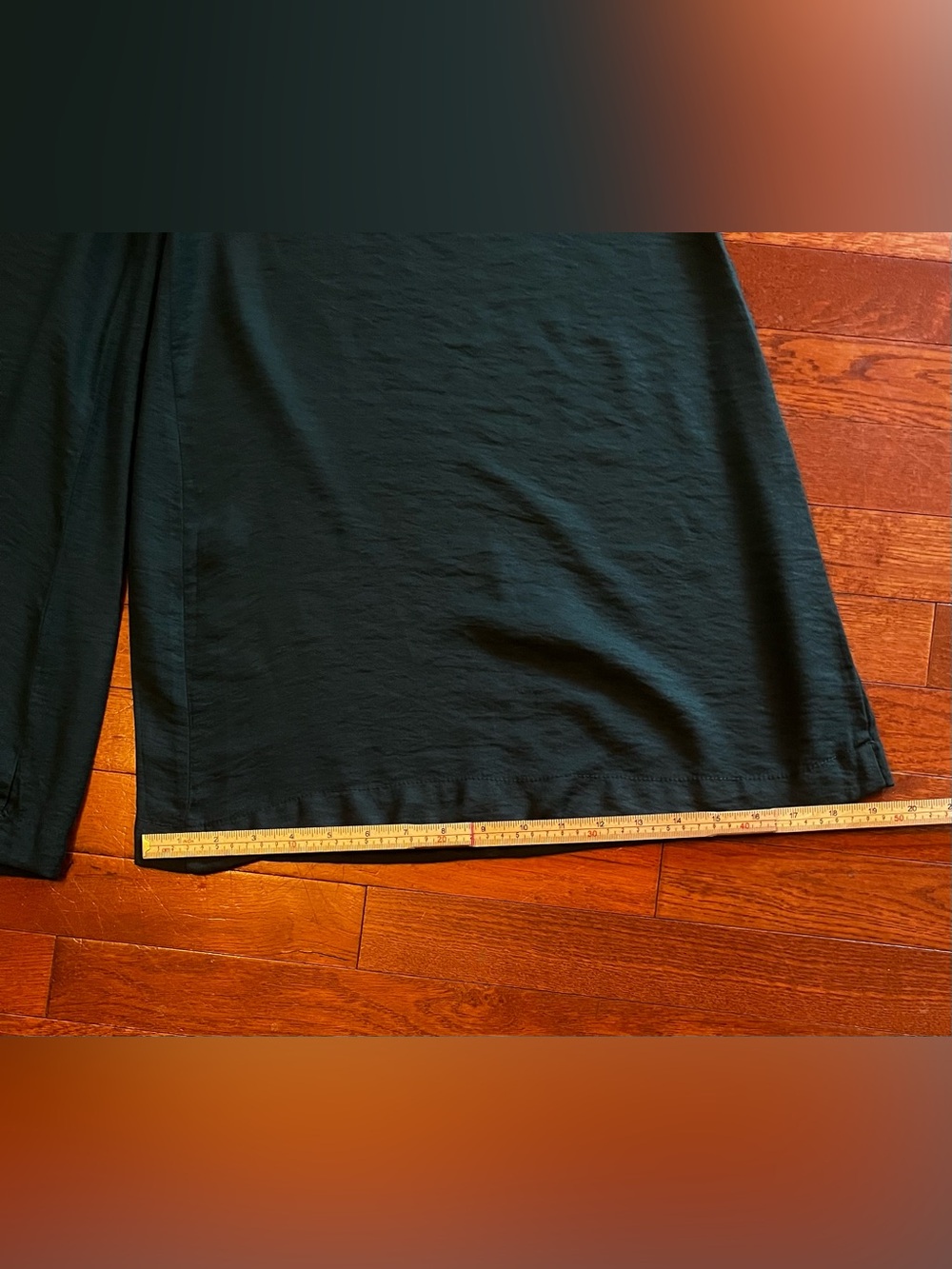 Anthropologie Wide-Leg High-Waist Button Front Pants in Deep Teal - Picture 12 of 13